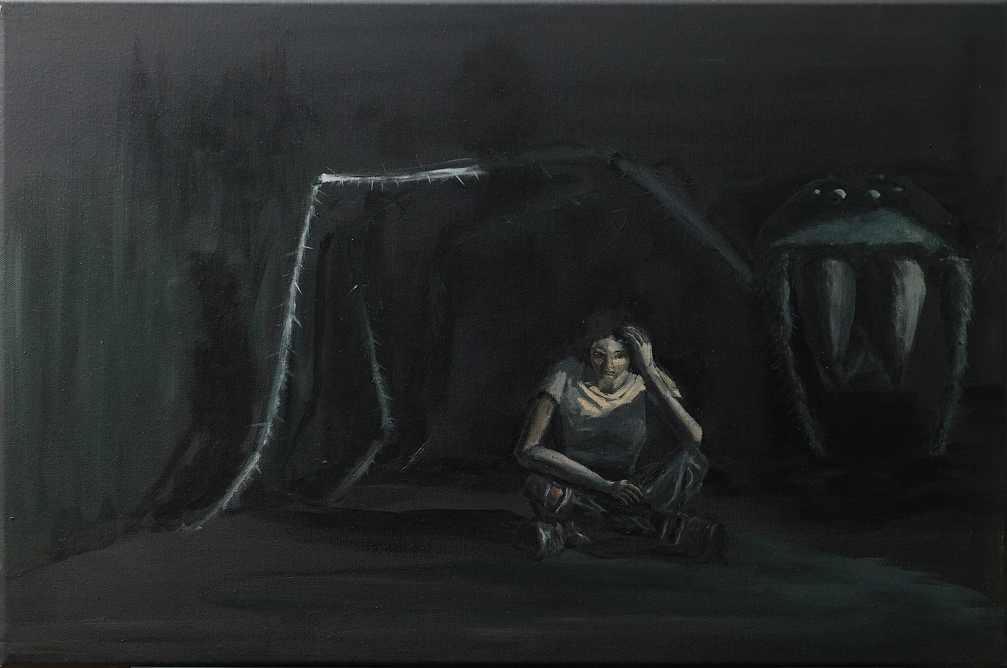 Albtraum – Gemälde Wolfram Hölzel, Dark Art