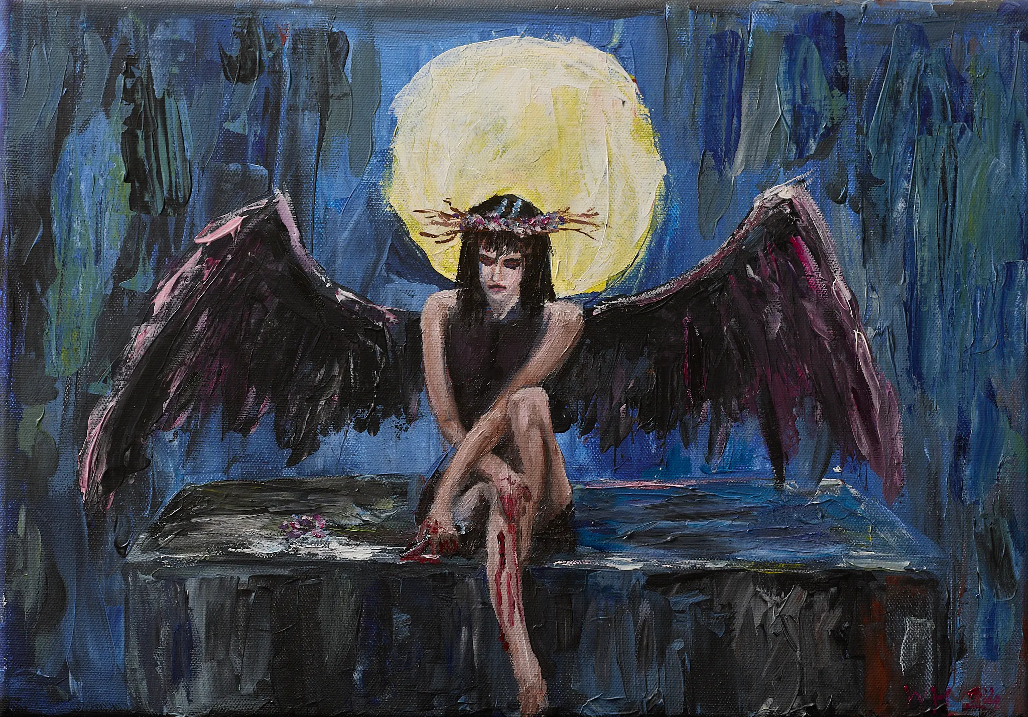 Die Schuld – Gemälde Wolfram Hölzel, Dark Art